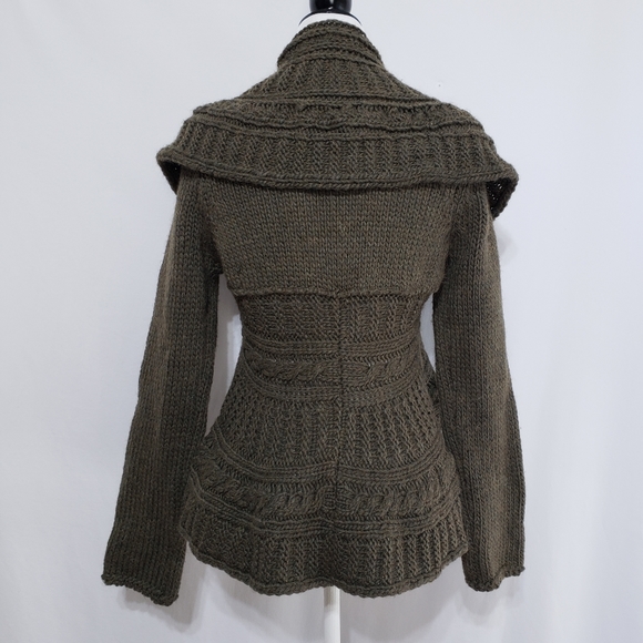 Anthropologie Elsamanda Cable Ruffled Cardigan - Picture 3 of 5